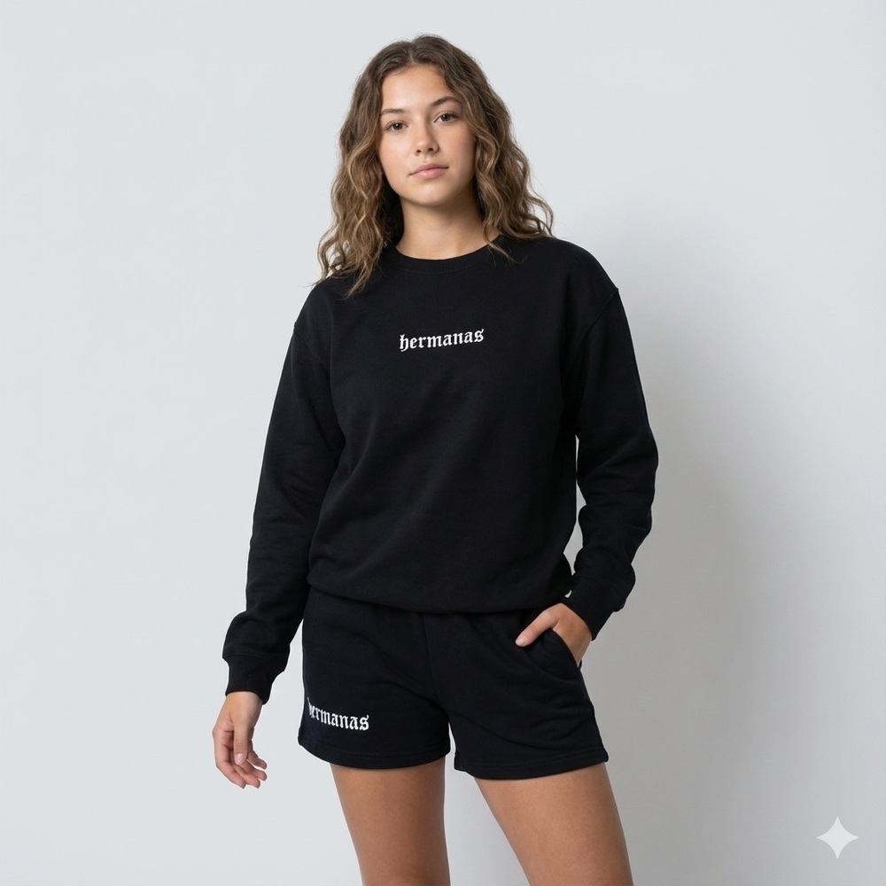 New 2-Piece Sweatshirt & Shorts Set – 100% Cotton – Size XL